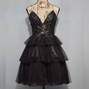 👗Black, beautiful, short formal dress. Corset back. NWOT, Size 0/2